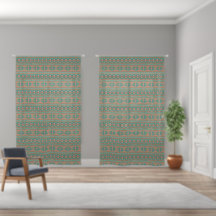 Patrón geométrico de cobre teal del suroeste 50x84