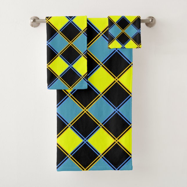 Patrón geométrico de color azul amarillo (In situ)