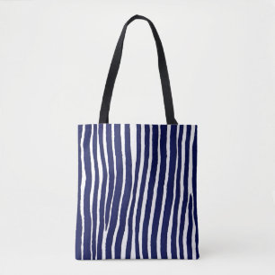 Patrón geométrico de franja de pasador azul Bolsa