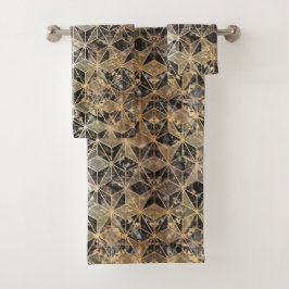 Patrón geométrico de mármol y oro