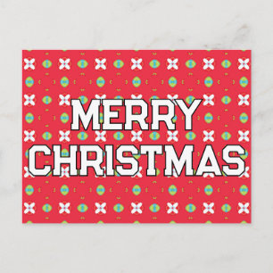 Patrón Geométrico de Navidad - Tarjeta Postal de F