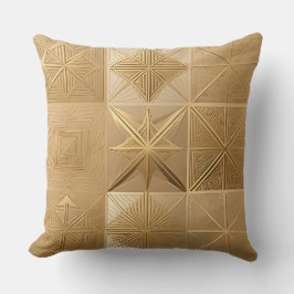 Patrón geométrico de oro de lujo - Cojín decorativ