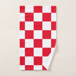 Patrón geométrico del tablero de ajedrez rojo croa