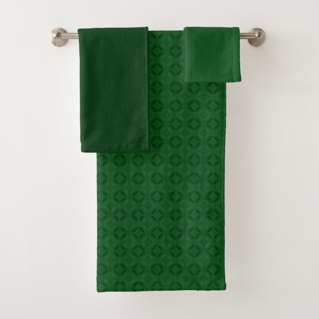 Patrón geométrico elegante monocromo verde. (In situ)
