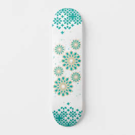 Patrón geométrico islámico en el patineta turquesa