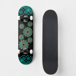 Patrón geométrico islámico en el patineta turquesa