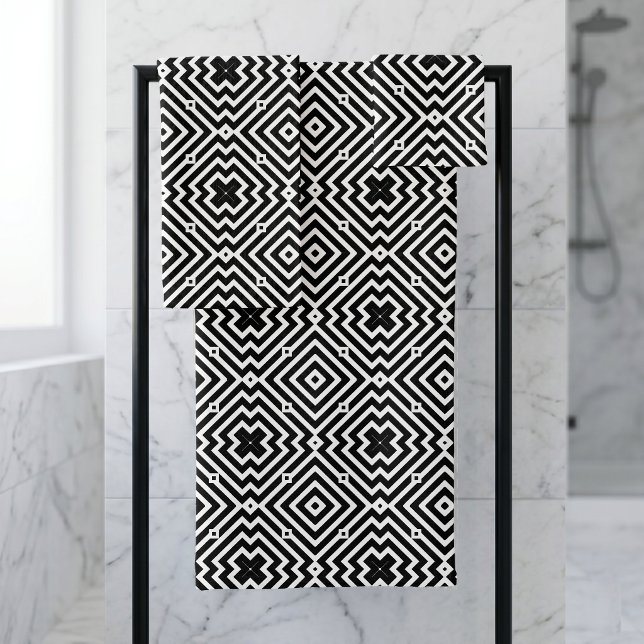 Patrón geométrico moderno de arte óptico en blanco (Subido por el creador)