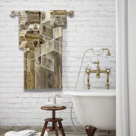 Patrón geométrico moderno de madera marrón de gran