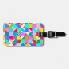 Patrón geométrico moderno Divertido Etiqueta de eq