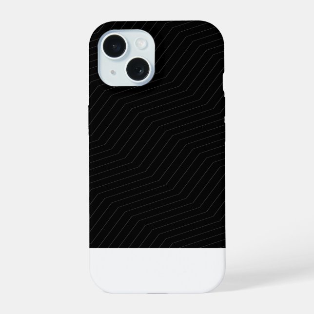 Patrón geométrico moderno en zig-zag negro y blanc (Reverso )