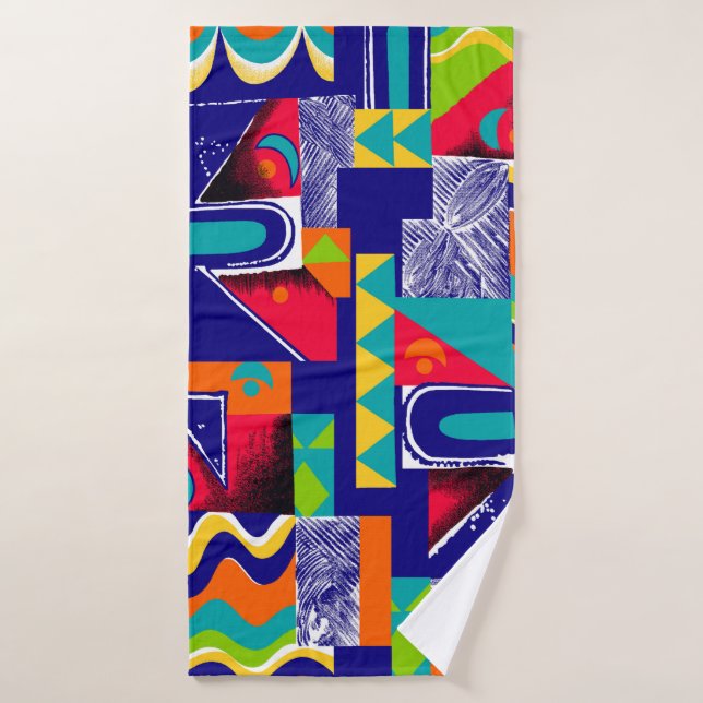 Patrón geométrico moderno sin soldadura (Toalla de baño)