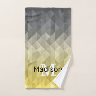 Patrón geométrico ómbre de Guay gris amarillo Mono