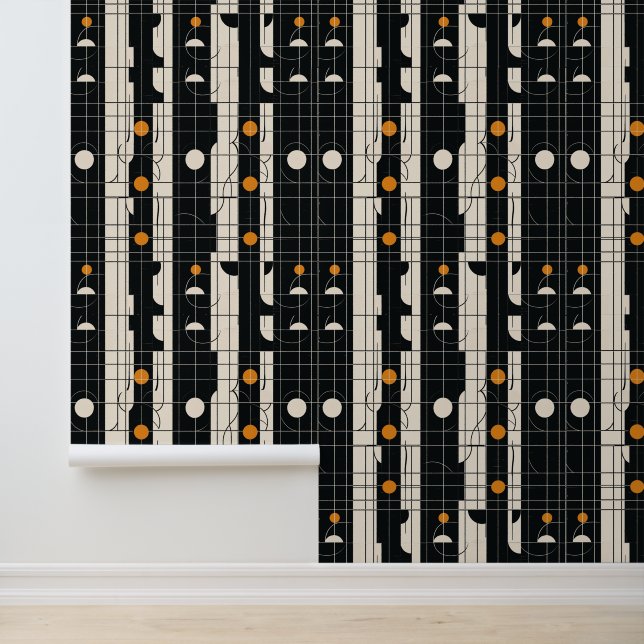 Patrón geométrico Papel de pared negro (Solicitud)