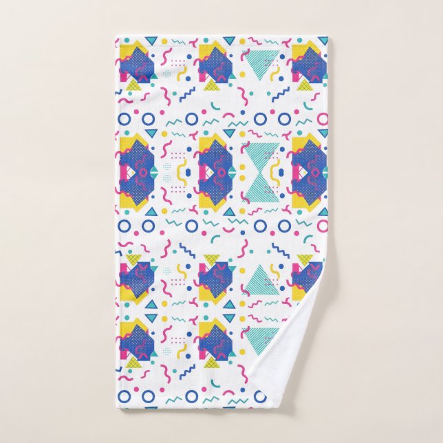Patrón geométrico retro memphis (Toalla de mano)