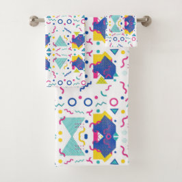 Patrón geométrico retro memphis