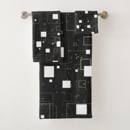 Patrón geométrico retro negro y blanco