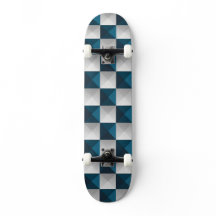 Patrón geométrico Skateboard Blue Silver