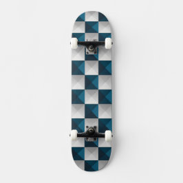 Patrón geométrico Skateboard Blue Silver