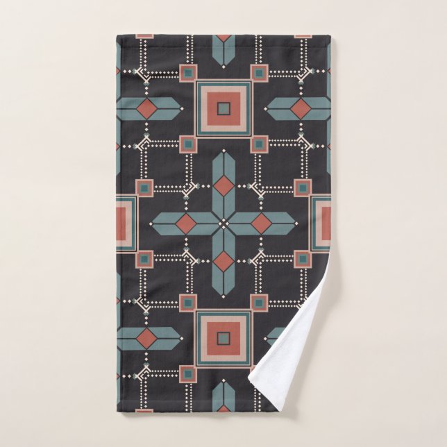 Patrón Geométrico Vintage Trendy (Toalla de mano)