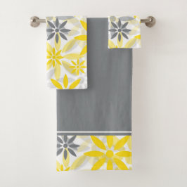 Patrón gráfico de flor gris amarillo