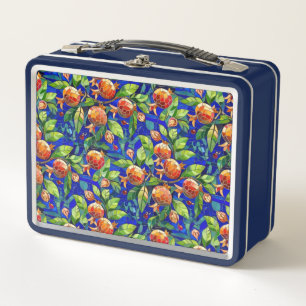 Patrón granado Mosaico de frutas azules y rojas os