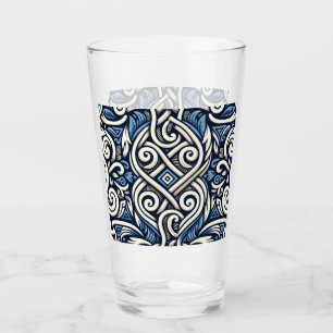 Patrón griego moderno azul y blanco