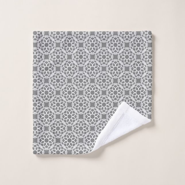 Patrón Gris Blanco Geométrico sin soldadura (Toallita)