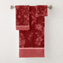 Patrón gris floral rojo intenso