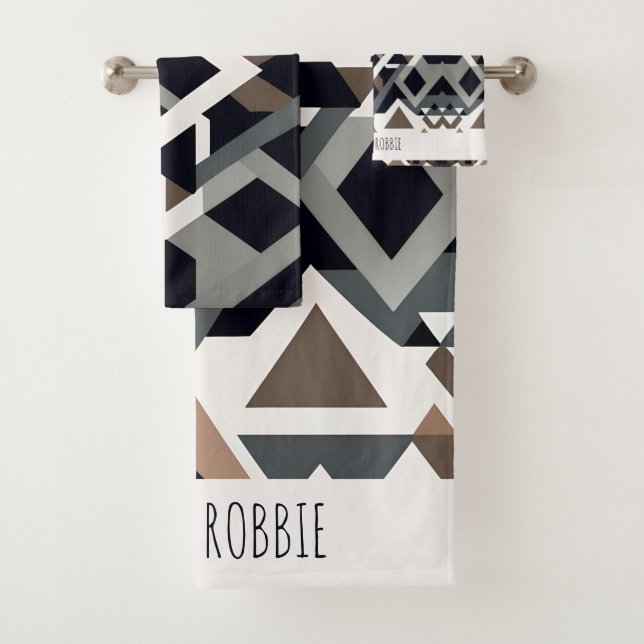 Patrón gris marrón geométrico del triángulo africa (In situ)