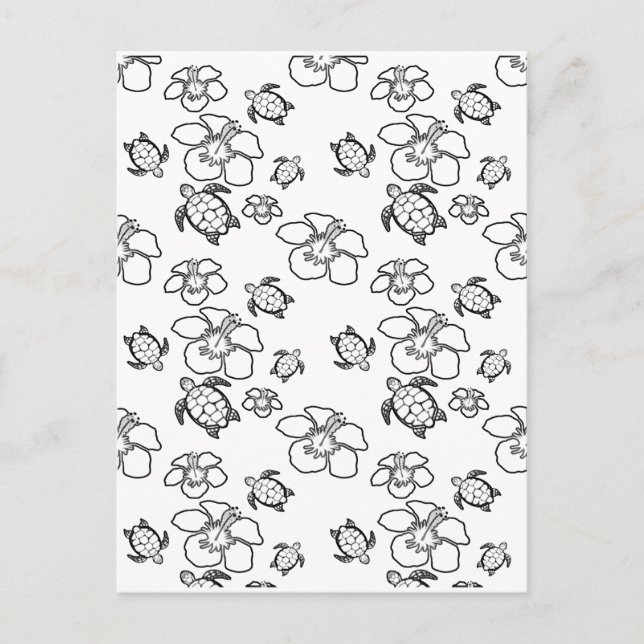 Patrón hawaiano tarjeta postal de color para adult (Anverso)