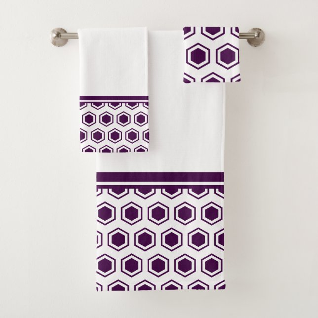 Patrón hexagonal de morado y blanco (In situ)