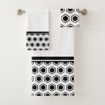 Patrón hexagonal negro y blanco en negrita