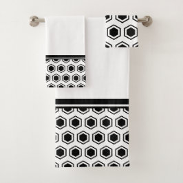 Patrón hexagonal negro y blanco en negrita