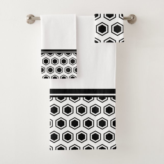 Patrón hexagonal negro y blanco en negrita (In situ)