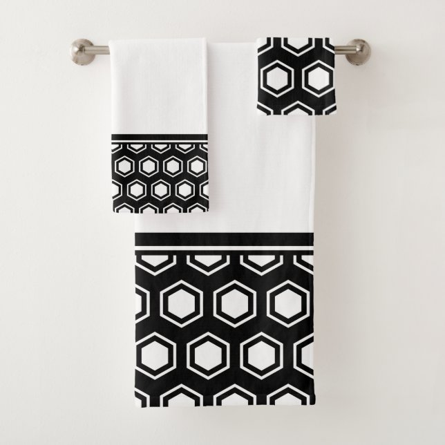 Patrón hexagonal negro y blanco grueso (In situ)