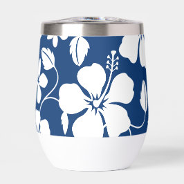 PATRÓN HIBISCO HAWAIIANO (HULA) EN NAVY