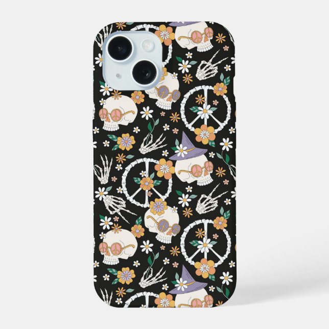 Patrón Hippie Halloween Skulls and Floween (Reverso )