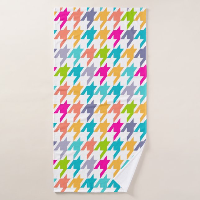 Patrón Houndstoth colorido (Toalla de baño)