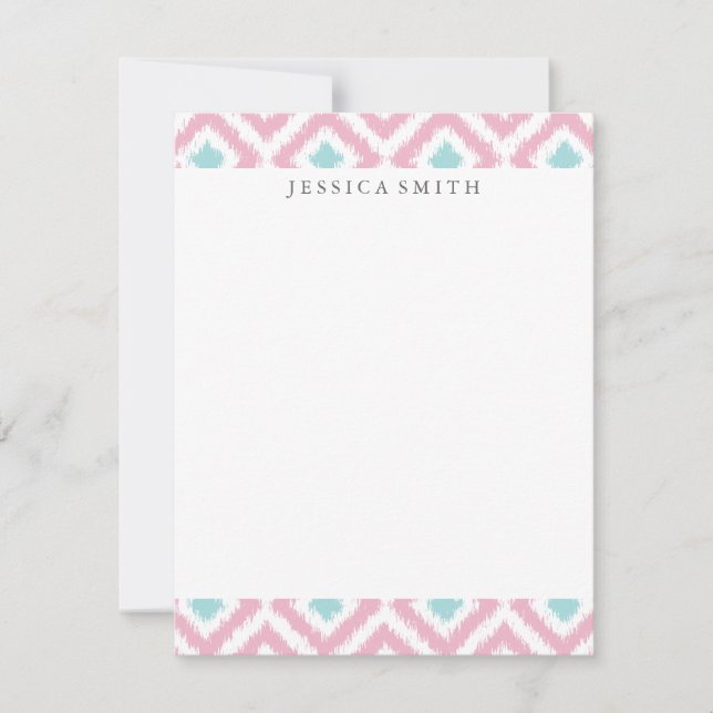 Patrón Ikat de menta rosa claro (Anverso)