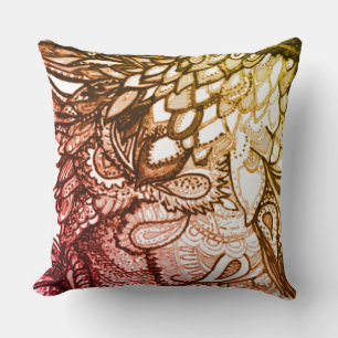 Patrón Imaginativo de Zen Tangle de Almohada