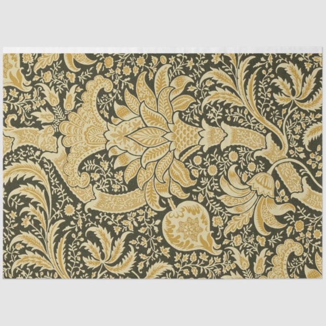 Patrón indio dorado, papel de tejidos de William M (Anverso)