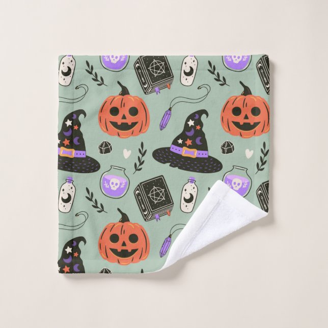 Patrón ininterrumpido de Halloween con gorra de br (Toallita)