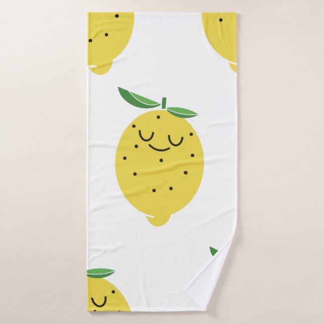 patrón ininterrumpido de personalizado de limón cú (Toalla de baño)