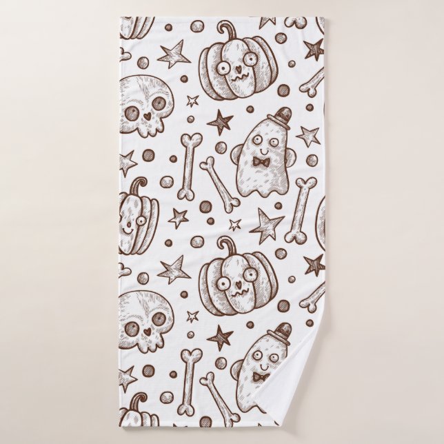 patrón ininterrumpido vintage con elementos de Hal (Toalla de baño)