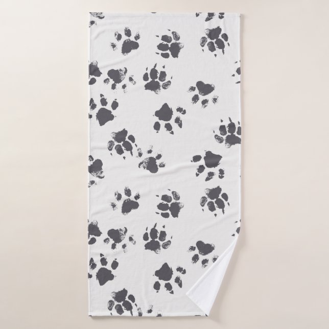 patrón ininterrumpido vintage con huellas de pata  (Toalla de baño)