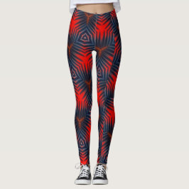 patrón intrincado rojo azul Leggings