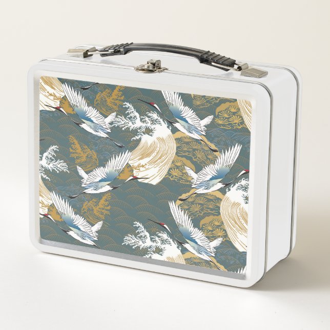 Patrón japonés de aves de gránulas vintage (Anverso)