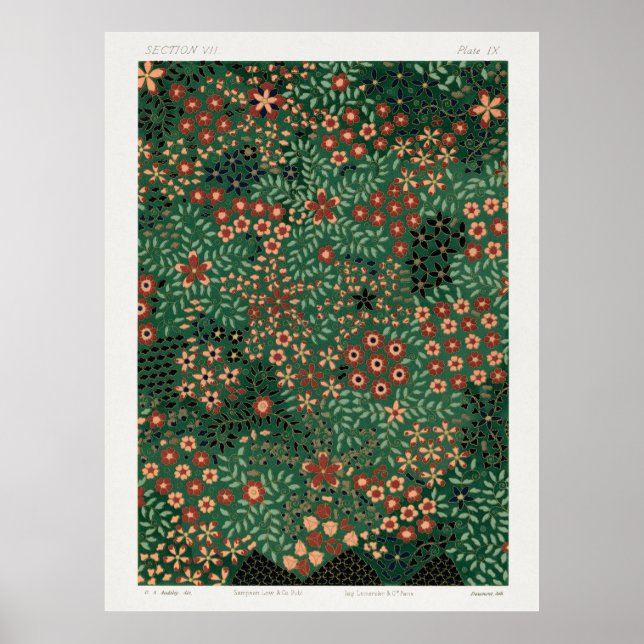 Patrón japonés de impresión floral de la sección V (Frente)