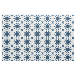Patrón Kaleidoscope Rosa azul sobre tela blanca