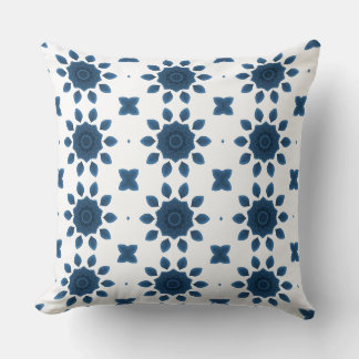 Patrón Kaleidoscopio Rosa azul sobre almohadas bla